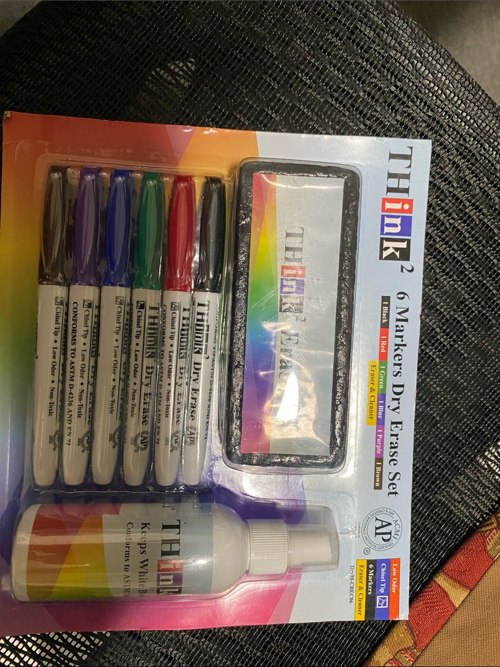 THiNK 6-Pack Dry Erase Markers with Cleaner & Eraser - Multicolor
